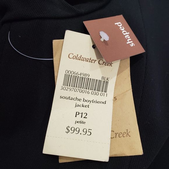 Coldwater Creek Black Soutache Boyfriend Jacket Embroidered Sleeves P12 - Picture 6 of 8